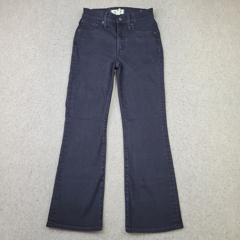 Madewell Cali-Demi Boot Jeans Womens 24 Black Stretch Denim Boho